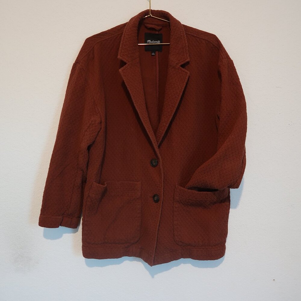 Madewell Quilted Blazer Jacket in Rust - Size Large - Picture 5 of 5